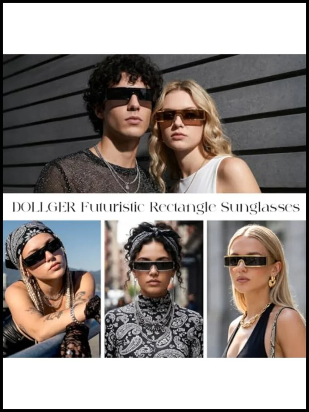 Cyclops Visor Y2K Sunglasses Wrap Around Metal Frame UV Protection